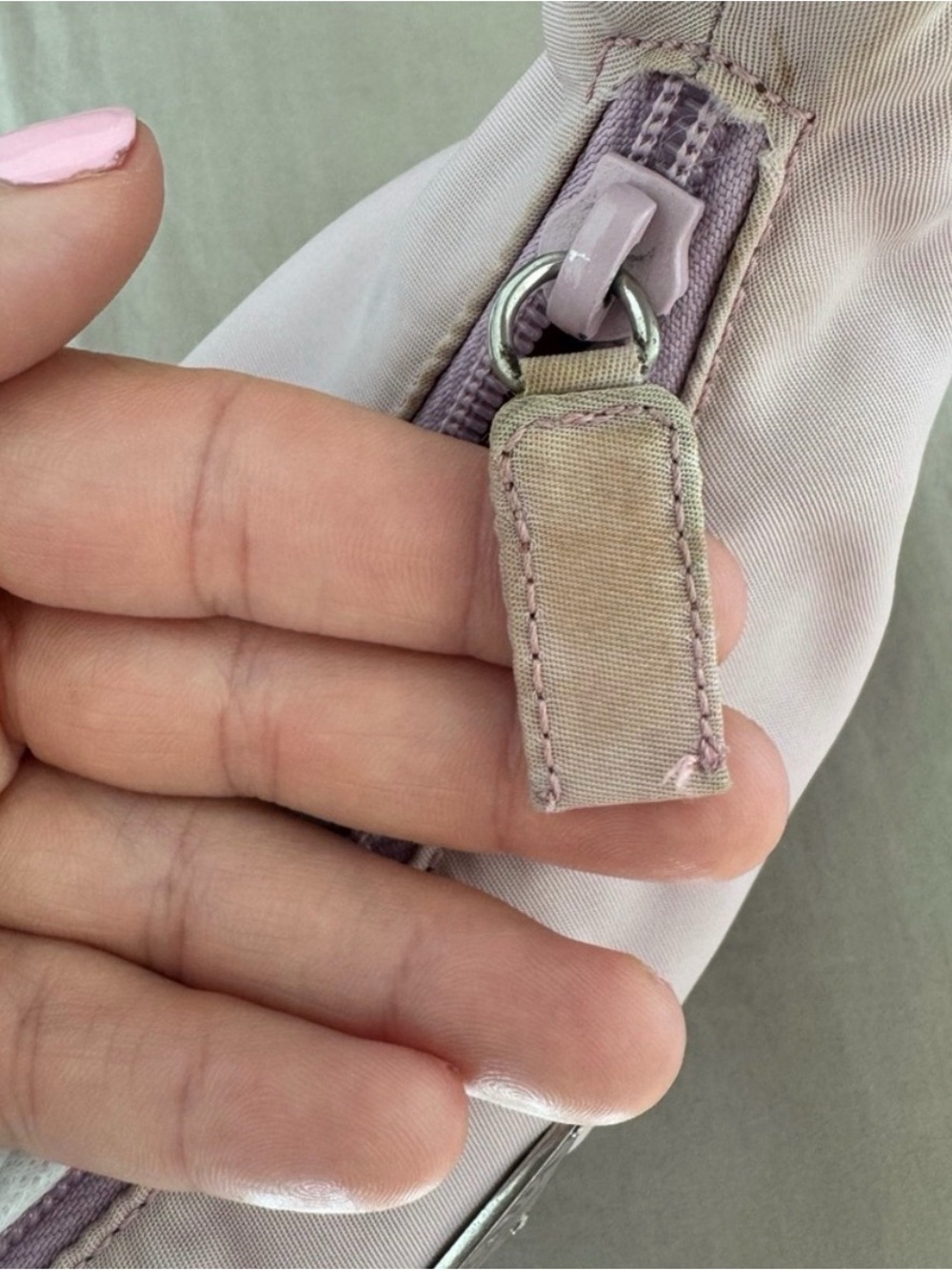 Prada Vintage Lavender Lilac Nylon Mini Hobo Shoulder Bag RARE color + COA - Picture 6 of 8